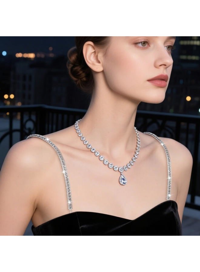 Aysatogc 1Pair Rhinestone Bra Straps, Rhinestones Bra Shoulder Chain for Wedding Prom Crystal Underwear Chain Bridal Wedding Dress Bra Shoulder Chains for Women Dress Accessories Jewelry - Image 3