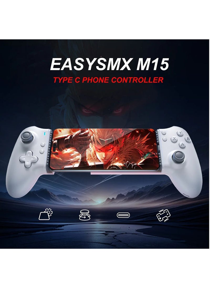 Verci EasySMX M15 Mobile Phone Gamepad, Type-C Hall Joystick Mechanical Controller, for Android Phone/iPhone/Cloud Gaming/Xbox  - Image 1