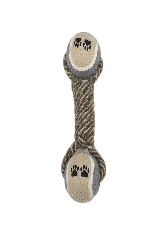 MiniMoo Rope Dog Chew Toy with Tennis Balls, Soft Teething Small and Medium Dog, Non-Toxic, Gentle on Teeth - Grey - Image 2