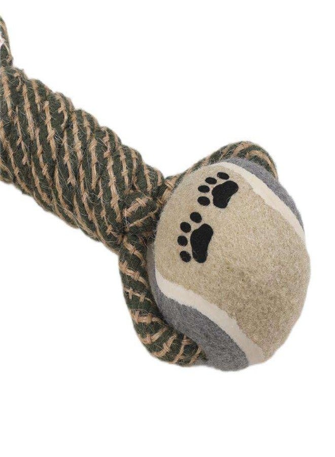 MiniMoo Rope Dog Chew Toy with Tennis Balls, Soft Teething Small and Medium Dog, Non-Toxic, Gentle on Teeth - Grey - Image 4