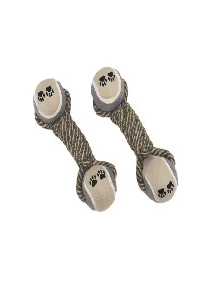 MiniMoo Rope Dog Chew Toy with Tennis Balls, Soft Teething Small and Medium Dog, Non-Toxic, Gentle on Teeth - Grey - Image 5