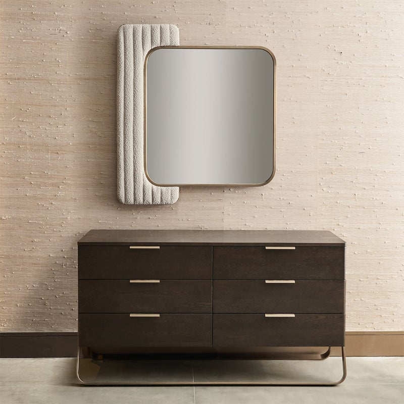 AL HUZAIFA FURNITURE Myra Mirror, Antique Brass - Image 2