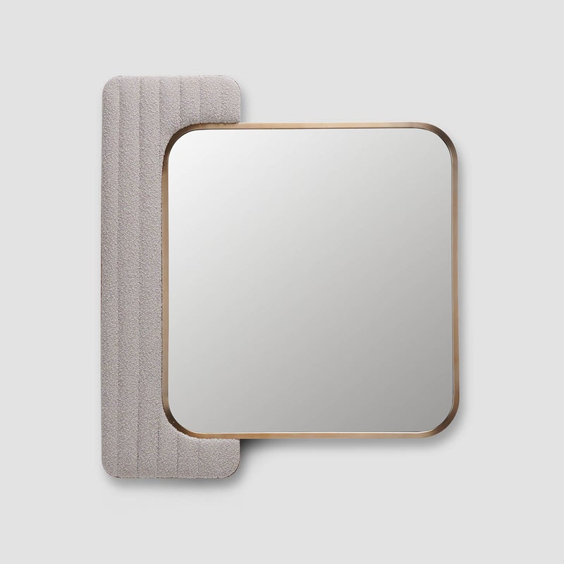 AL HUZAIFA FURNITURE Myra Mirror, Antique Brass - Image 1