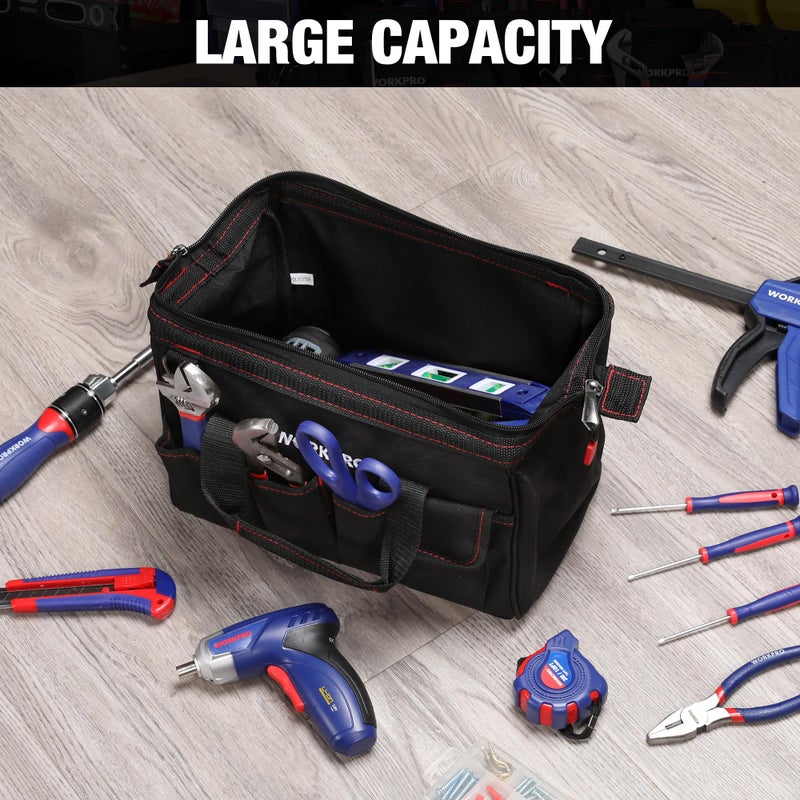Workpro 12-inch Close Top Wide Mouth Storage Tool Bag, W081020A - Image 5