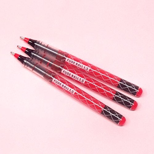 OHTO Fude Ballpoint Pen Extra Bold, 1.5mm, Red ink, 3 pens per Pack (Japan import) [Komainu-Dou Original Package] - Image 2