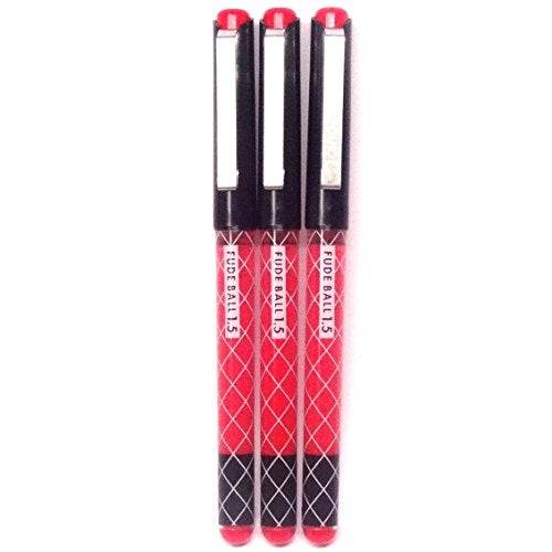 OHTO Fude Ballpoint Pen Extra Bold, 1.5mm, Red ink, 3 pens per Pack (Japan import) [Komainu-Dou Original Package] - Image 1