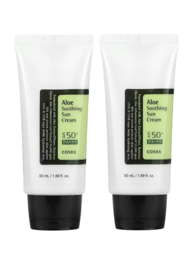 COSRX (Pack Of 2) Aloe Soothing Sun Cream, Pa+++, Spf 50+, 2X50 Ml 2 X 50 Mlml - Image 1