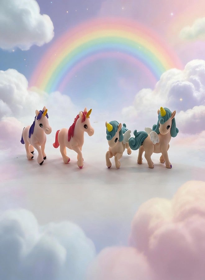 Fevoila 8 Pcs Mini Unicorn Collectible Figurines Miniature Unicorn Figures Cake Toppers Tiny Flying Horse Figure for DIY Moss Landscape Birthday Party Decorations Easter Supplies Hide and Seek Prop - Image 5