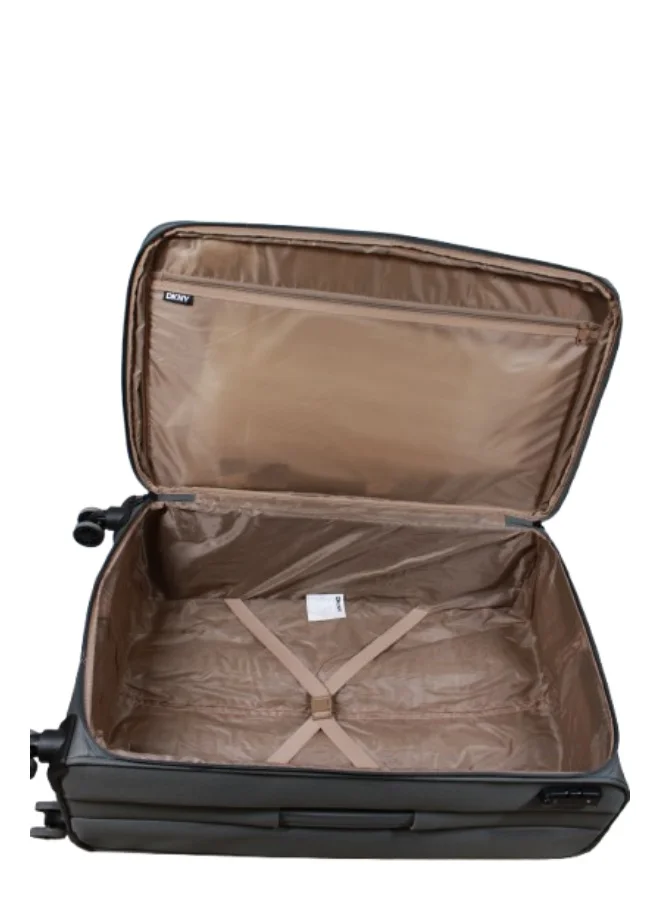 DKNY Charcoal DKNY Established Softside Luggage on Wheels for Unisex | Ultra Lightweight ABS on with Spinner Wheels 4 Color Charcoal  | Best Price UAE