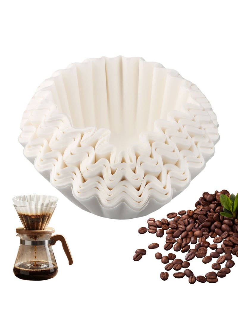 Coffee Filter Papers, 200PCS Disposable Coffee Filters, Heat-Resistant White Paper, Basket Filter for Commercial Machines, 80/200mm, Home & Commercial Use - Image 1
