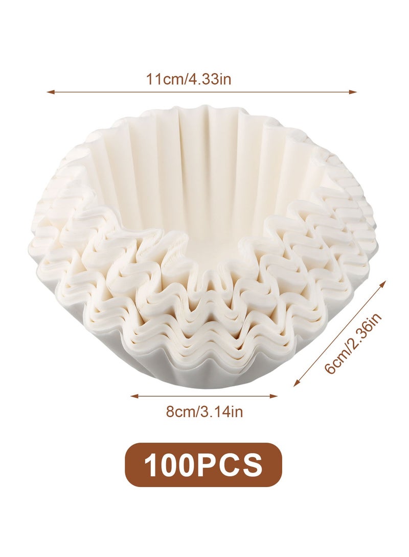 Coffee Filter Papers, 200PCS Disposable Coffee Filters, Heat-Resistant White Paper, Basket Filter for Commercial Machines, 80/200mm, Home & Commercial Use - Image 2