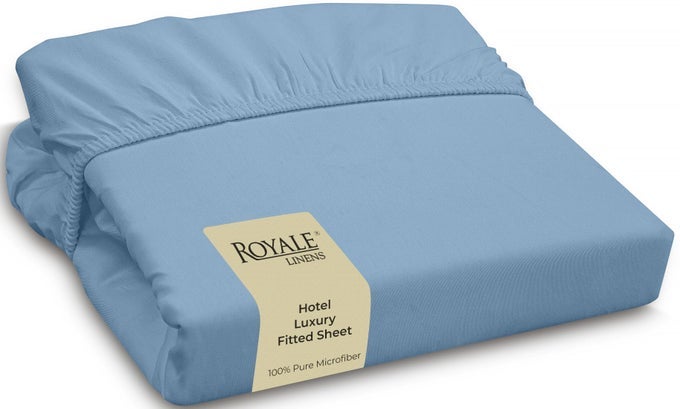 FITTED SHEET CALIFORNIA KING ULTRA SOFT 1800 BRUSHED MICROFIBER HOTEL LUXURY BOTTOM SHEETS WRINKLE FREE FADE RESISTANT DEEP POCKET FITTED SHEET ONLY KING CAL LAKE BLUE