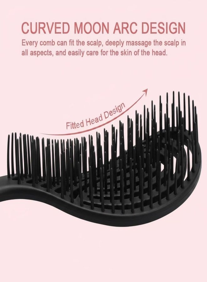 Combelle Curved Vent Hair Brush for Women & Men | Pain-Free Detangling Paddle Brush | Flexible Cushion Scalp Massage Hairbrush | Fast Blow Dry Styling Brush for Wet & Dry Hair | Black - Image 5