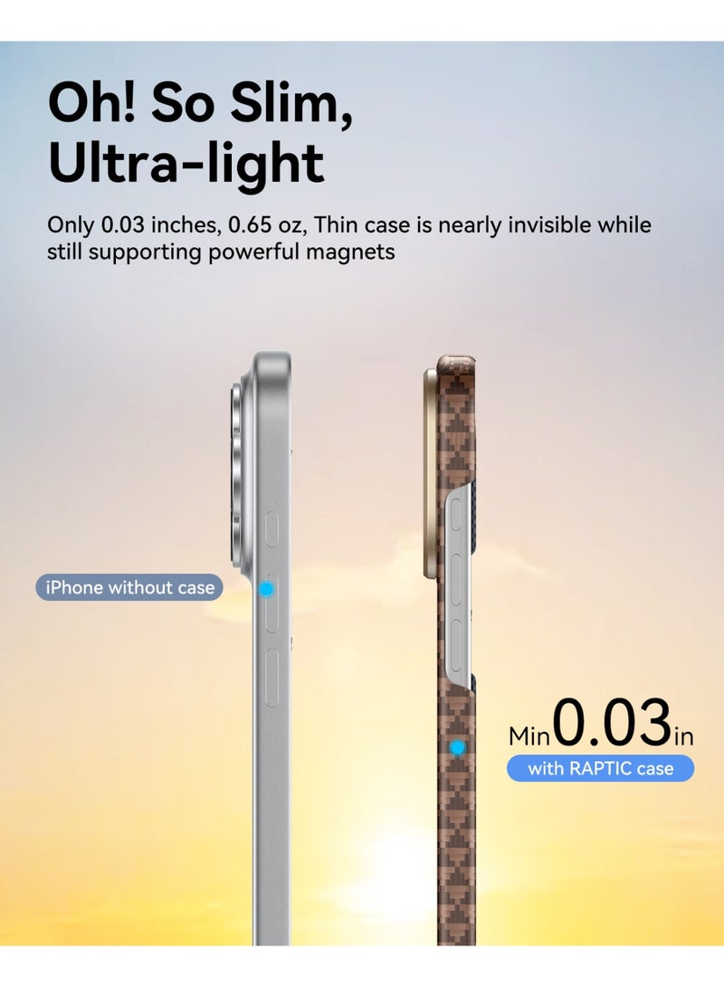 RAPTIC Aramid Skin for iPhone 17 Pro MAX Case [MagSafe] Ultra Slim 1500D Aramid Fiber cover - Humble - Image 4