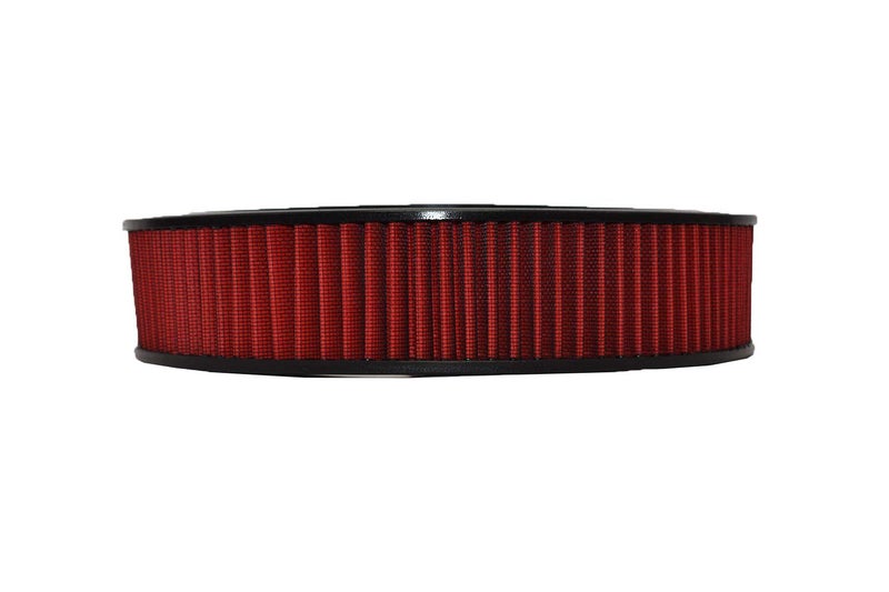 A-Team Performance 14x3 Air Filter Element - Red Round Cotton Fiber - Washable & Reusable High-Flow Filter - Compatible with Chevrolet, Buick, GMC, Ford, Mopar, Oldsmobile & Pontiac - Image 2