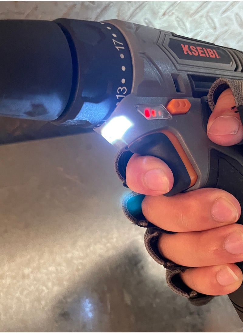 KSEIBI Cordless Drill Driver 12V, Cordless Power Tool with 2 Battery, Charger and Storage Bag Included, Variable Speed, Steel drill & Screwdriver bits 8 pcs, for Tightening/Loosening Screws.  - Image 2