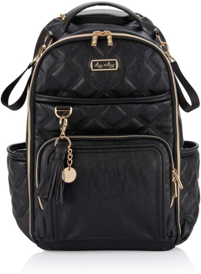 Itzy Ritzy Diaper Bag Backpack â€“ Large Capacity Boss Plus Backpack Diaper Bag Featuring 19 Pockets, Changing Pad, Stroller Clips And Comfortable Backpack Straps, Mystic Black - Image 1