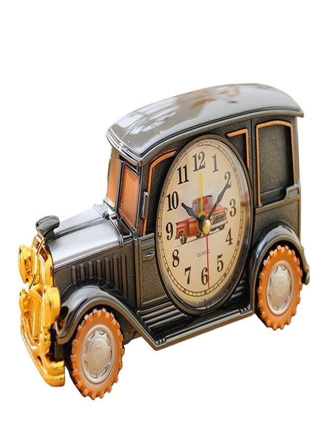 Spiaty Plastic Classic Car Analog Desk Alarm Clock, Black, 22 x 9 Cm - Image 1