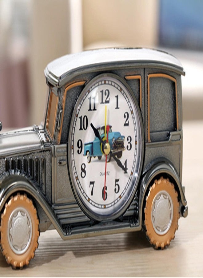 Spiaty Plastic Classic Car Analog Desk Alarm Clock, Black, 22 x 9 Cm - Image 3