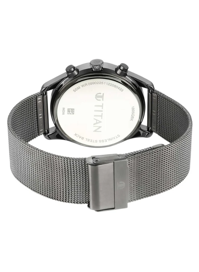 TITAN Men Analog Round Shape Stainless Steel Wrist Watch - 1805QM03 - 49.2 Mm