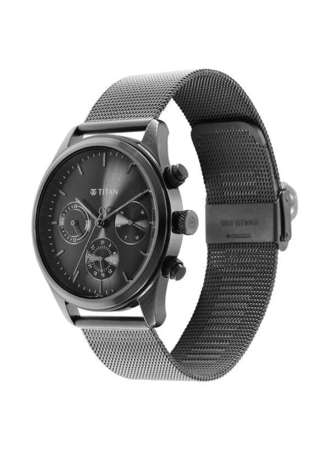 TITAN  Noir Quartz Multifunction Anthracite Dial Grey Stainless Steel Strap Watch for Men - 1805QM03 for Men | Best Price UAE