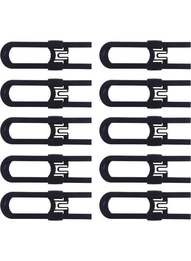 CUTESAFETY Sliding Cabinet Locks - Baby Proofing Cabinets with Adjustable Child Safety Lock - Childproof Latches for Knobs,Handles on Kitchen Doors,Storage Door,Cupboard,Closet,Dresser (Black, 10) - Image 1