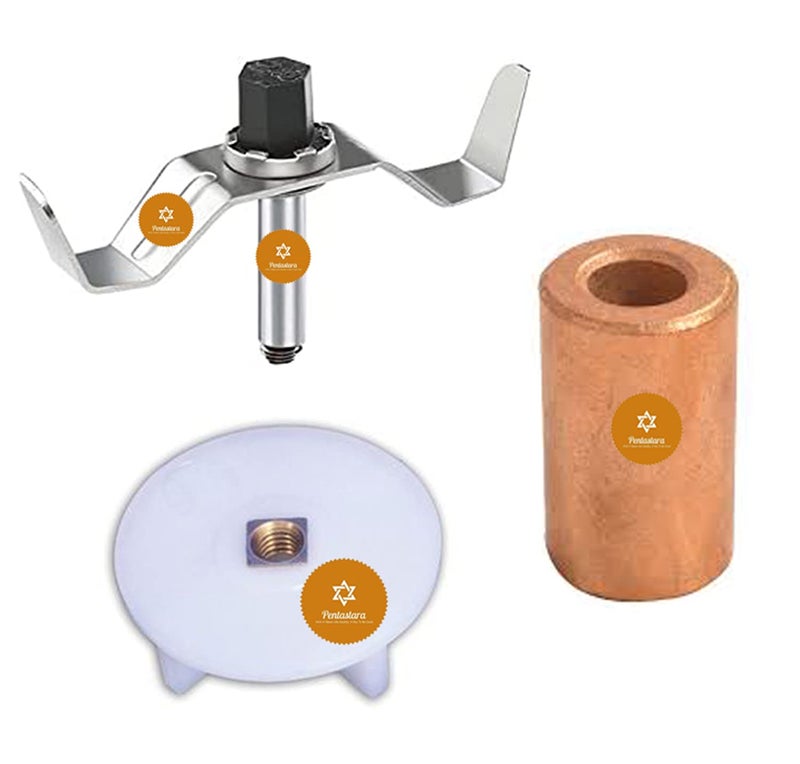 PENTASTARAMixer Grinder Jar Bush089shaft WETDRY JAR Blade set with coupler Fits Sumeet Preethi Pigeon Kenstar Orient Bajaj jyothi Cello Crompton prestige premier xpress boss rico morophy richards croma lifelong Singer Signora Nirlep Jaipan etc - Image 1