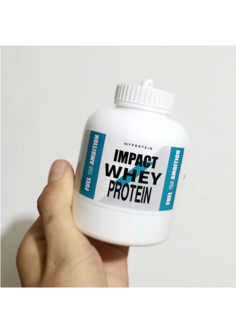 BLUE CORAL Protein Funnel Portable Supplement Powder Container Water Bottle Funnel Keychain (White) - Image 1