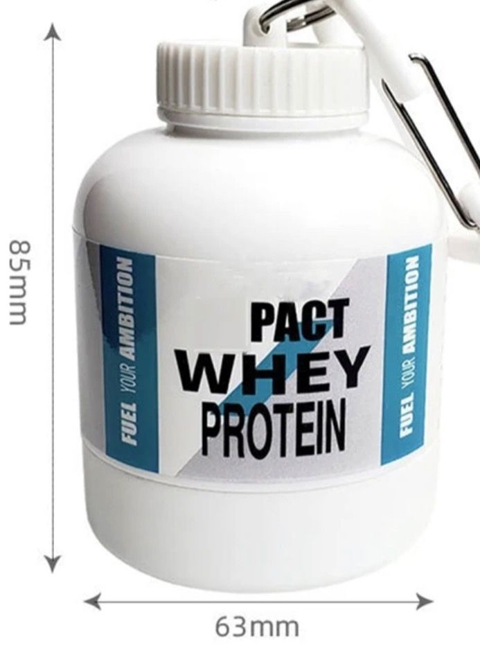 BLUE CORAL Protein Funnel Portable Supplement Powder Container Water Bottle Funnel Keychain (White) - Image 2