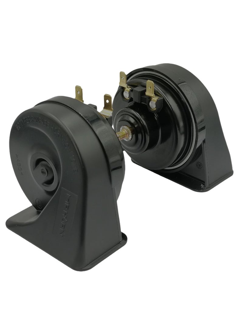 Generic 2 Piece MR HORN Snail Horn - Dual Tone 410Hz/510Hz - Compact, Full Power Car Horn for High & Low Sound - Easy Installation A058  - Image 1