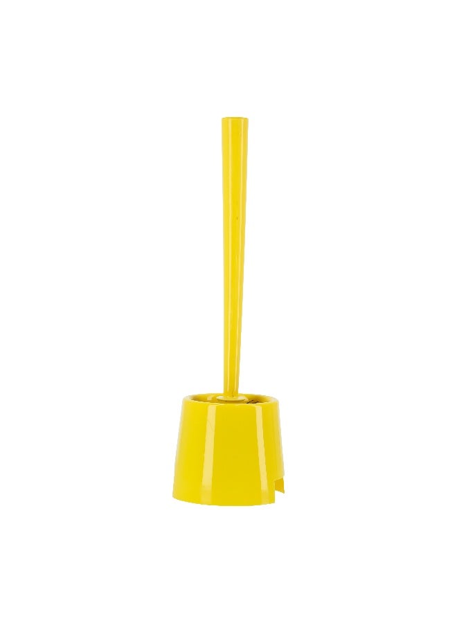 Royalford Toilet Brush with Holder- RF11188| Compact and Light-Weight Toilet Brush Perfect for Cleaning Indian and Western Style Toilets| Superior-Quality Cleaning Brush with Long Handle for Better Reach and Efficient Cleaning| Yellow and black - Image 1