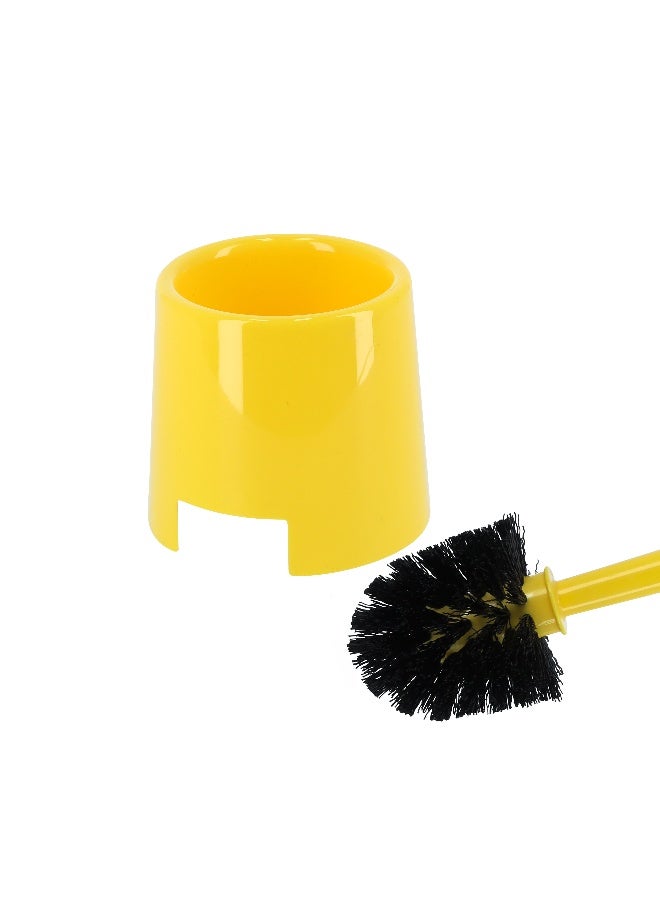 Royalford Toilet Brush with Holder- RF11188| Compact and Light-Weight Toilet Brush Perfect for Cleaning Indian and Western Style Toilets| Superior-Quality Cleaning Brush with Long Handle for Better Reach and Efficient Cleaning| Yellow and black - Image 2