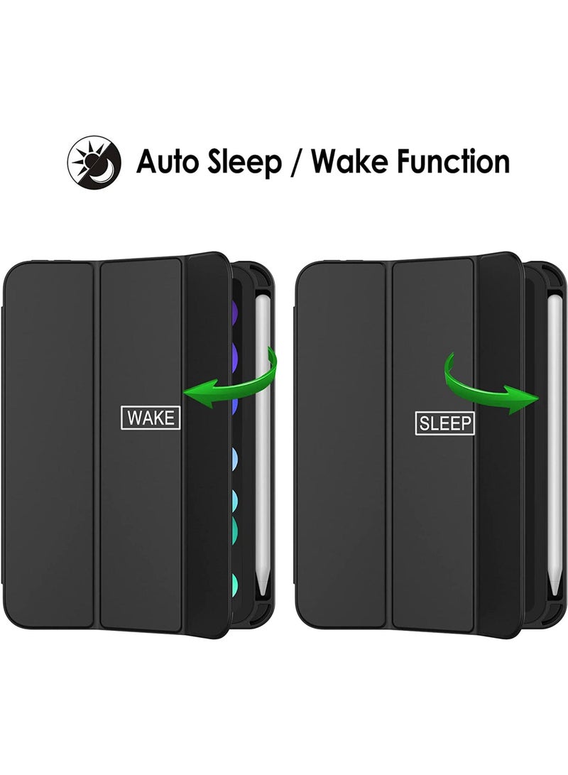 Rock Pow Case for iPad Mini 6 (8.3-Inch 2021 Model) with Pencil Holder Support 2nd Pencil Charging Slim Tablet Cover with Soft TPU Back Auto Wake/Sleep - Image 4