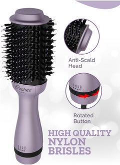 Couture Hair Pro Hot Air Brush -3 In 1 Straightening Brush, Volumizer And Hair Dryer-Premium Salon Quality Lavender  - Image 3