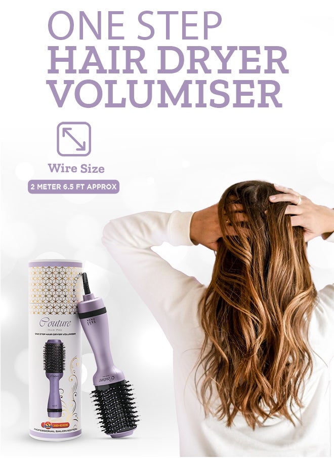 Couture Hair Pro Hot Air Brush -3 In 1 Straightening Brush, Volumizer And Hair Dryer-Premium Salon Quality Lavender  - Image 5
