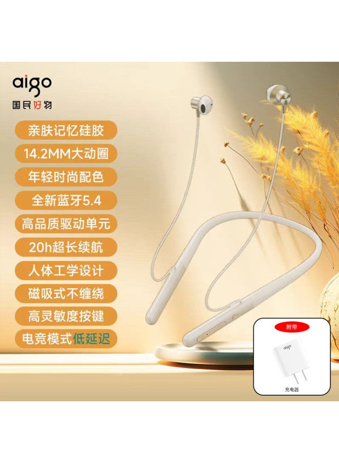 aigo سماعات أذن بلوتوث على شكل طوق، سماعات رياضية شبه داخل الأذن معلقة على الرقبة، سماعات رياضية عالية الجودة - Image 2