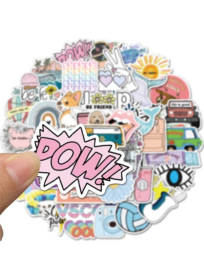 ملصقات للقارورة المائية، 50 قطعة من ملصقات الفينيل الجمالية لزجاجات المياه، ملصقات كمبيوتر محمول عصرية مقاومة للماء، ملصقات لوح التزلج للأطفال والنساء، هدايا للفتيات المراهقات، أشياء للفتيات - Image 2