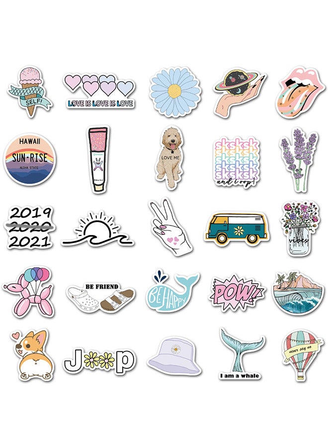 ملصقات للقارورة المائية، 50 قطعة من ملصقات الفينيل الجمالية لزجاجات المياه، ملصقات كمبيوتر محمول عصرية مقاومة للماء، ملصقات لوح التزلج للأطفال والنساء، هدايا للفتيات المراهقات، أشياء للفتيات - Image 3