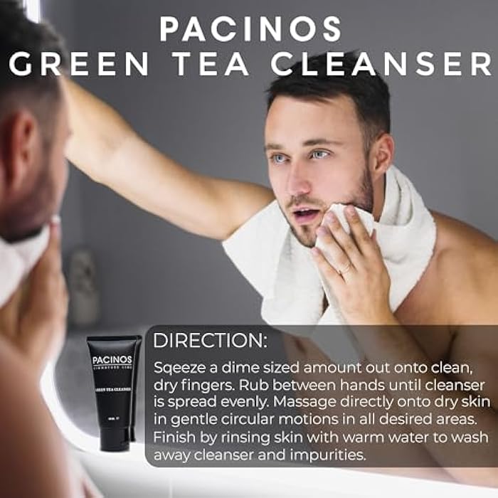 Pacinos Green Tea Cleanser - Gentle Facial Cleanser - Nourishing Antioxidant Face Wash for Balanced Skin - Image 4