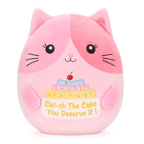 Dalycro 12 Inch Cat Plush Pillow Cute Stuffed Animal Cat Doll for Women Soft Plushies Pillow for Bed Office Decor Birthdays - Image 1