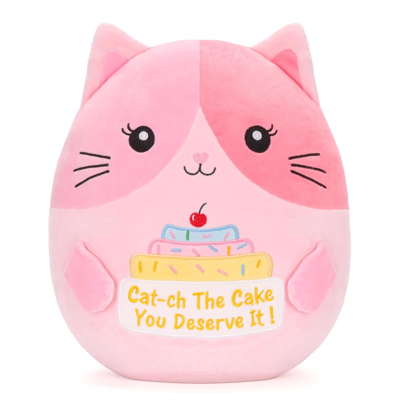 Dalycro 12 Inch Cat Plush Pillow Cute Stuffed Animal Cat Doll for Women Soft Plushies Pillow for Bed Office Decor Birthdays - Image 3