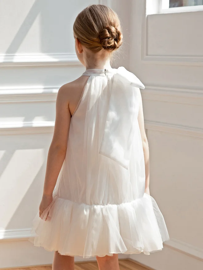 Take Two  Girls Halter Bow Detail Ruffle Hem Party Dress for Women | Best Price UAE