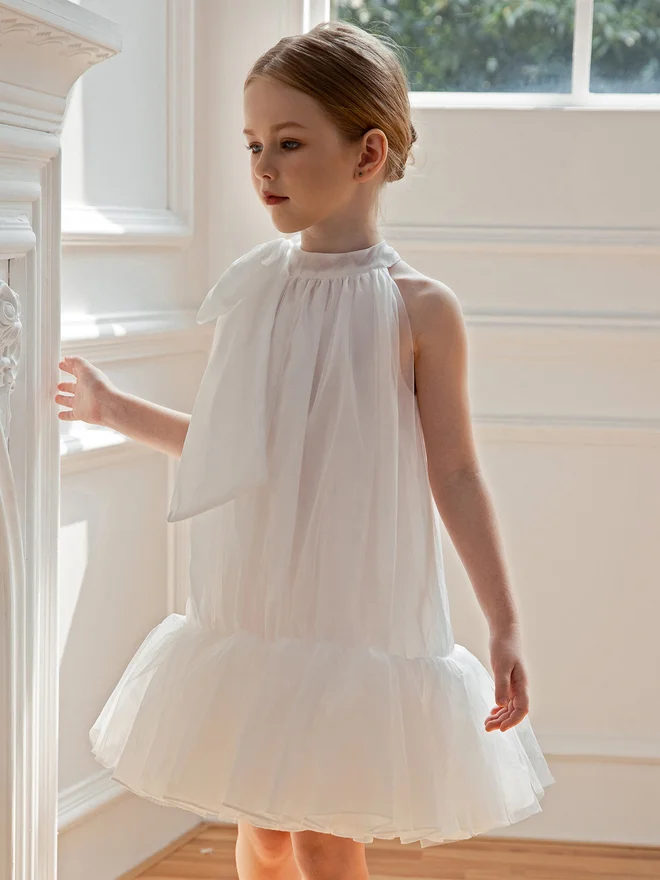 Take Two  Girls Halter Bow Detail Ruffle Hem Party Dress for Women | Best Price UAE