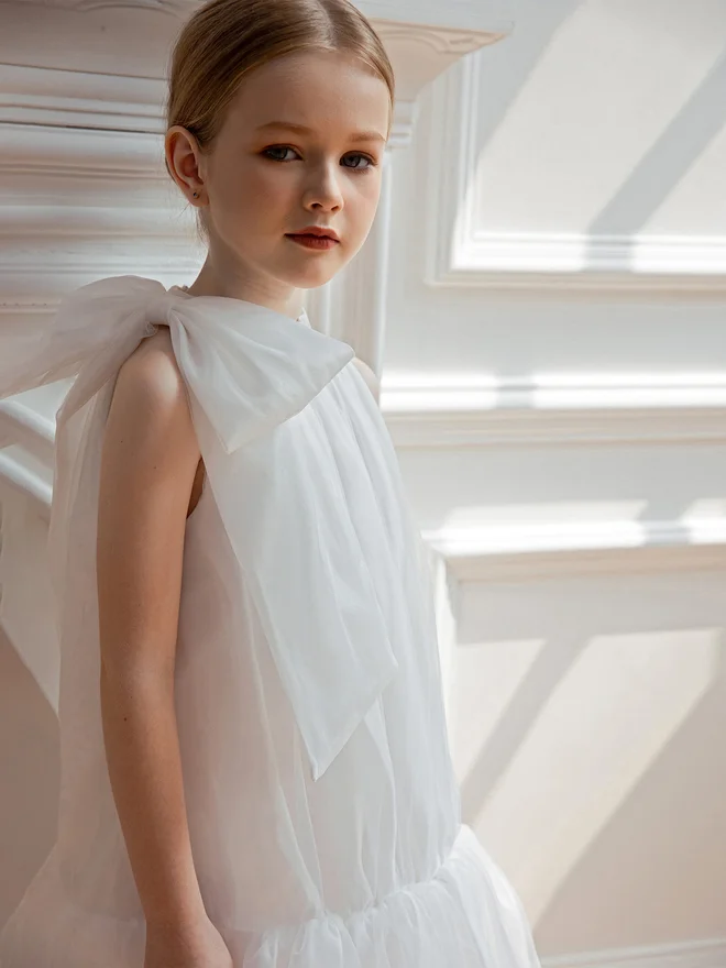 Take Two  Girls Halter Bow Detail Ruffle Hem Party Dress for Women | Best Price UAE