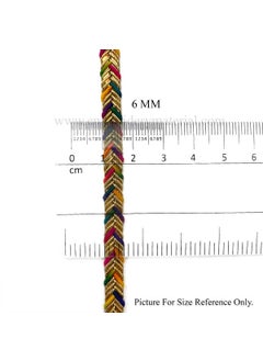 Embroiderymaterial EmbroideryMaterial Zari Trim Laces and Borders Material for Saree, Dupatta, Blouse, Kurti & Other Dresses (2 Rolls, 1Roll/Color, 17 Meters/Roll, Multicolor & Beige Gold)  - Image 4