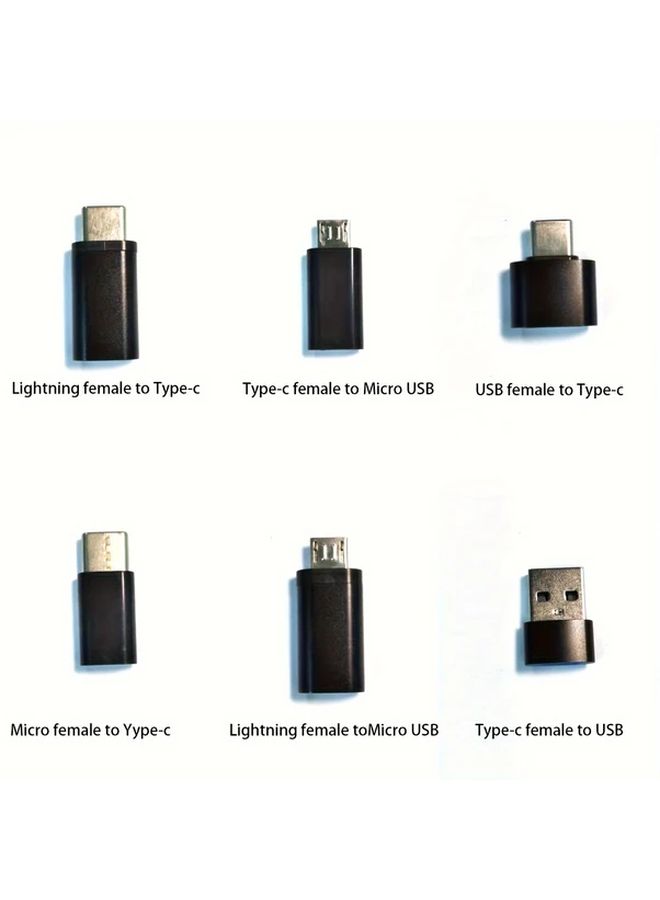 مجموعة محول السفر الفضي العالمي من النوع C مع موصلات USB و Lightning و Micro USB - Image 1