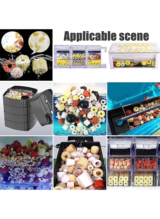 وسائط ترشيح أحواض السمك 15 في 1 كرات حيوية وحلقات سيراميك ووسائط حيوية مع حقيبة شبكية لأحواض الأسماك والبرك وملحقات مرشح أحواض السمك 500 جرام - Image 5