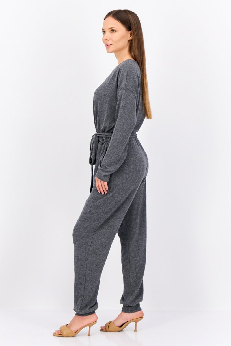 PHILOSOPHY Women Solid Long Sleeve Jumpsuit, Grey - Image 2