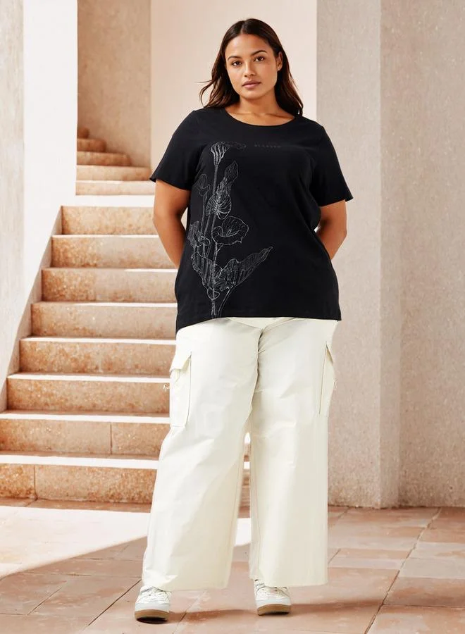 Ulla Popken Plus Size Ulla Popken Printed T-shirt