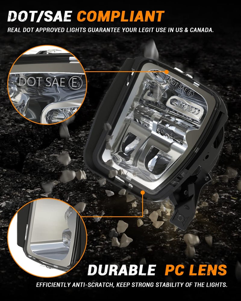 4X4FLSTC LED Fog Lights Compatible with 4th Gen Dodge Ram 1500 2013 2014 2015 2016 2017 2018, 2019 2020 Classic Replacement Fog lamps Assembly DOT Bumper Driving lights Silver - Image 4